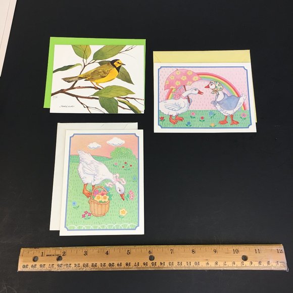 Random Lot 10 Vintage Paper Greeting Cards Unused w Extra Empty Envelopes READ - Picture 10 of 11